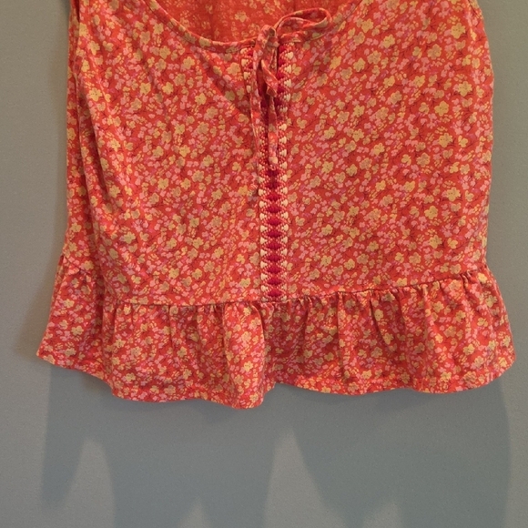 Patrons of Peace Orange And Pink Smocked Crop Tank Top Size Small - Picture 5 of 9